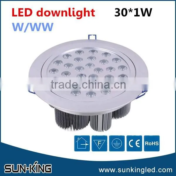 Top Quality Bridgelux Non-dimmable/dimmable 30w Led Down Light , 220v Led Ceiling Light Spotlight 24w 21w 18w 15w 12w 9w 7w 5w photo-6