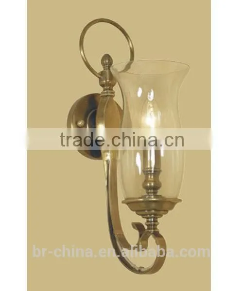 Brass Wall Lamp With Glass Shade WL572-1