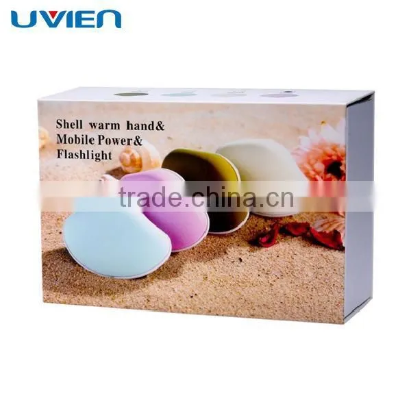 Cute Shell Design Portable Rechargeable 5000mAh Mobile Power Bank and USB Hand Warmer Mini Hand Heater photo-6