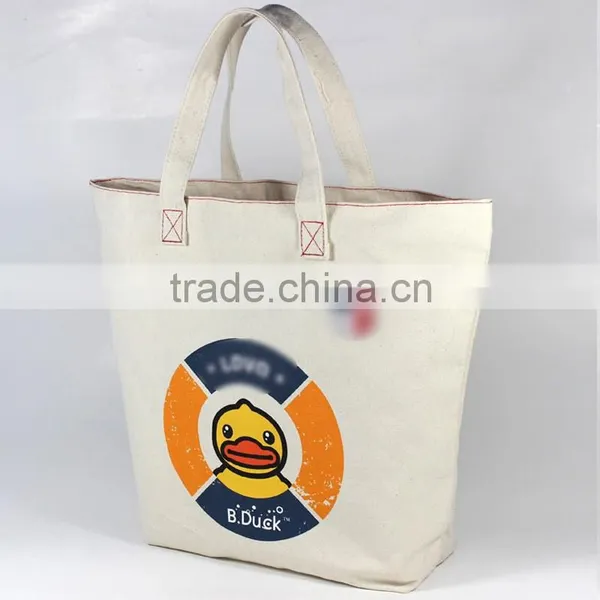 Factory Sale Cheap Canvas Tote Bag With Zipper photo-4