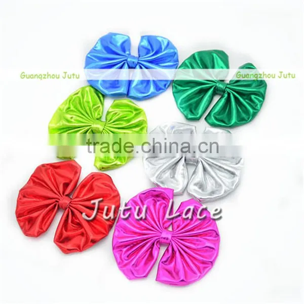 Wholesale DIY Craft Decorative Flowers Hair Bows -Big Shiny Fabric Golden Bowknots Garment Accessories photo-2