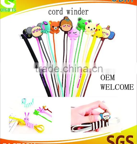 Rubber Pvc Headphone Cord Cable Winder Cheap Promotional Items