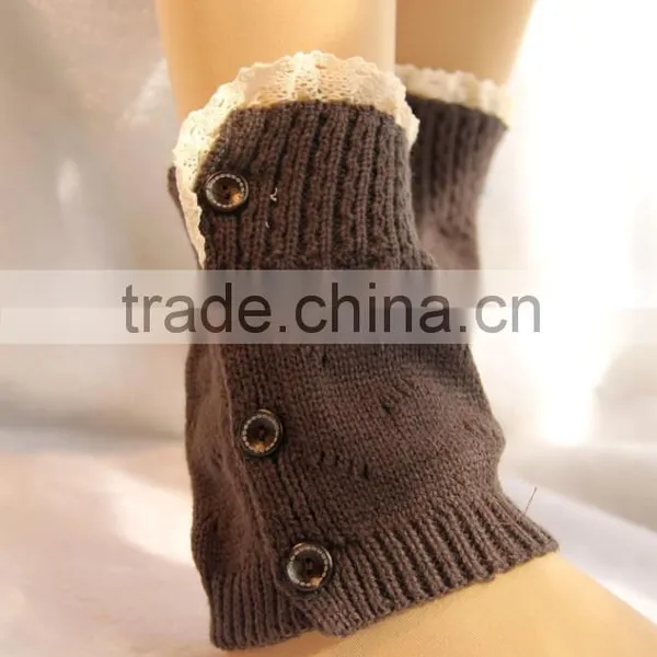 Tredny 2015 Winter Women Hot Sell Crochet Lace Boot Cuff Bottom photo-2