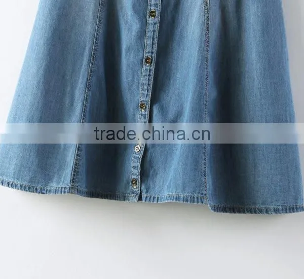 2014 Beautiful Ladies Casual Dresses Pictures Name Brand Womens Sleeveless Denim Sexy Dress Low Price photo-5