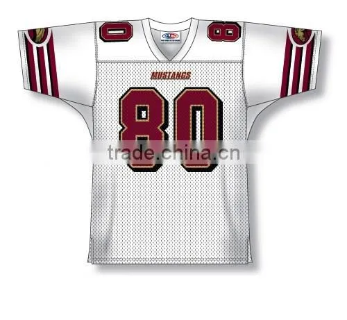 Polyester Spandex Custom Sublimated Mustangs American Football Jersey/Shirt