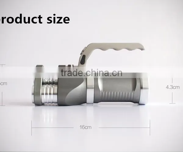3LED Hand-held Portable Aluminum Flashlight 30W Rechargeable Portable Searching Flashlights