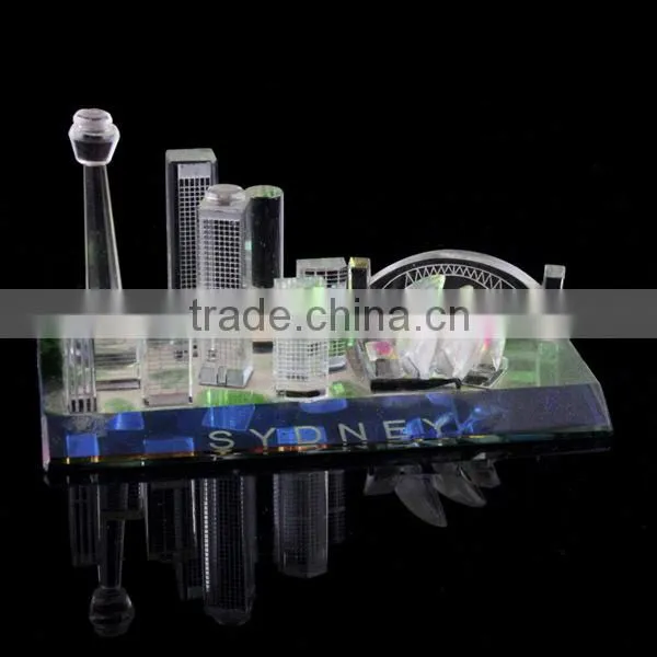 Cute Sydney Opera House Crystal Glass Building Figurines