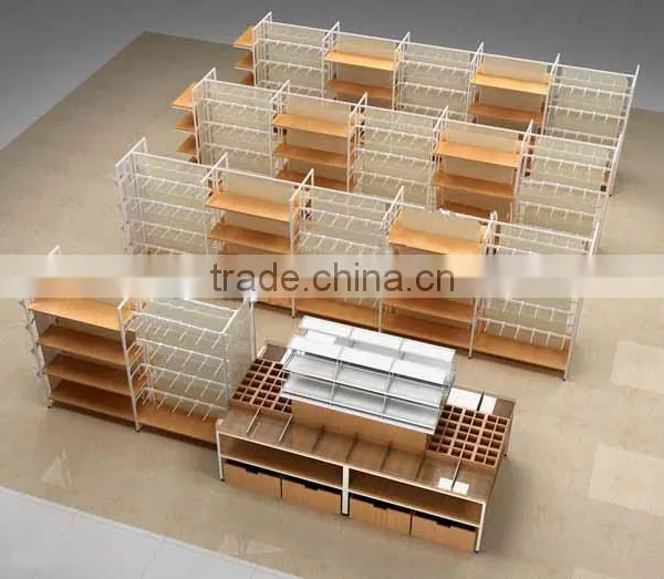 Retail Store Stationary Pos Display Stand With Metal and Wooden Haning Display Stand photo-4