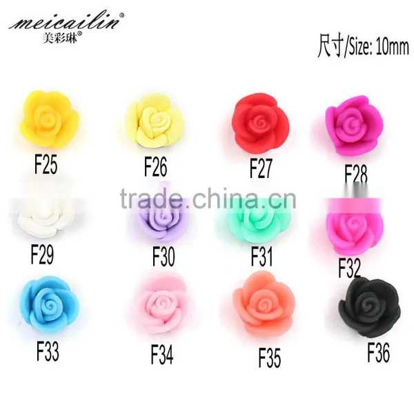 6mm Colorful Resin Flower Polymer Clay Fower for Nail Art Phone DIY Decoration photo-4
