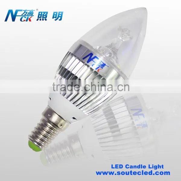 Golden Color Aluminum 3w Quality Warm White E14 Led Candle Light for Home Hotel Restaurant photo-4