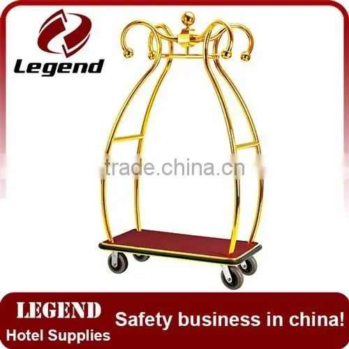 High Quality Portable Titanium Gold Plated Baggage Trolley photo-5