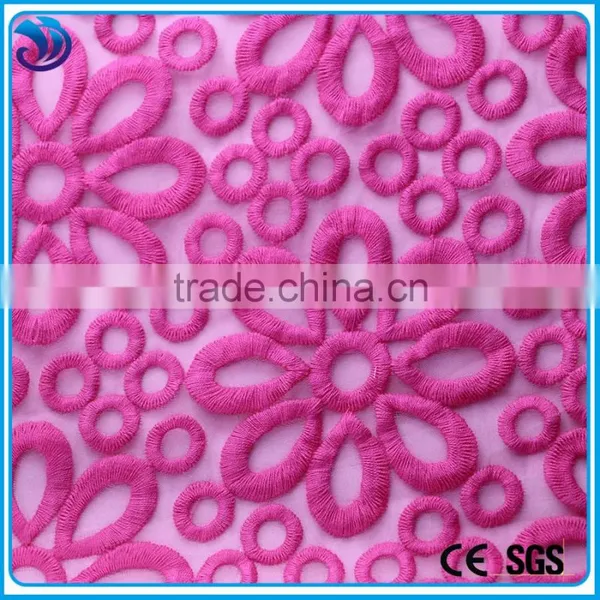 Fancy Cotton Yarn Embroidery Lace Fabric for Fashion Wearing photo-3