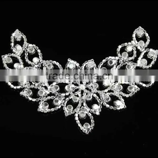 2015New Fancy Clear Rhinestone Sewing Costume Dress Applique photo-3