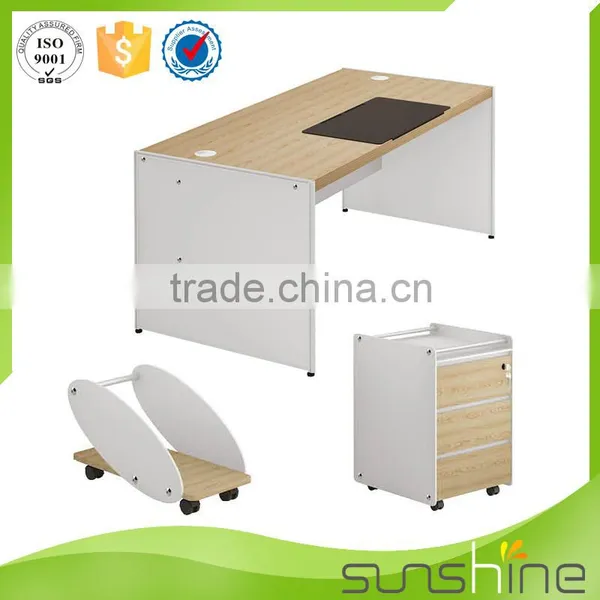 Staff Room Table Willow One Person Workstation 1400W*700D*760H With Mobile Pedestal and CPU Holder photo-2