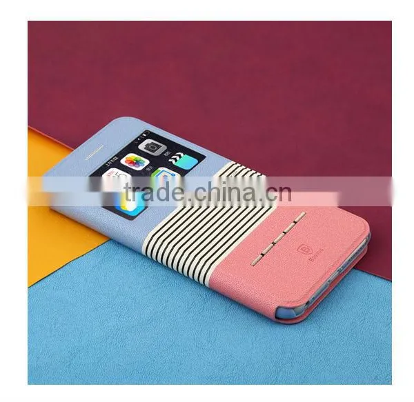 Baseus Stripes Pattern Smart Sliding Function Cover for Iphone 6 Plus photo-4