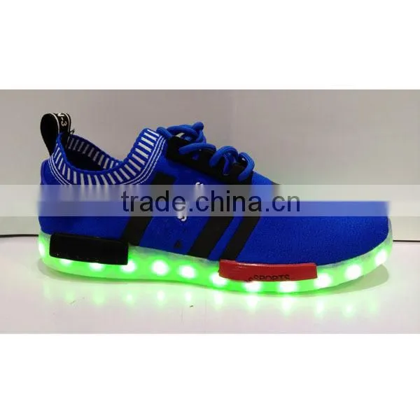 Flyknit Material Led Light Sneaker for Men and Women Cheap Price Own-designed photo-2