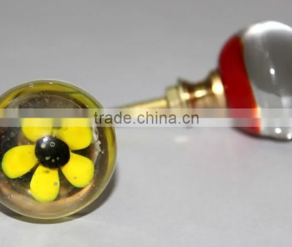 Frosted Glass Knob With Metal Fittings - 1.5 Inch photo-6