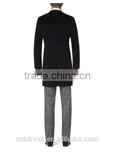 2014 New Style 100% Cashmere Classic Black Custom Winter Coats photo-5