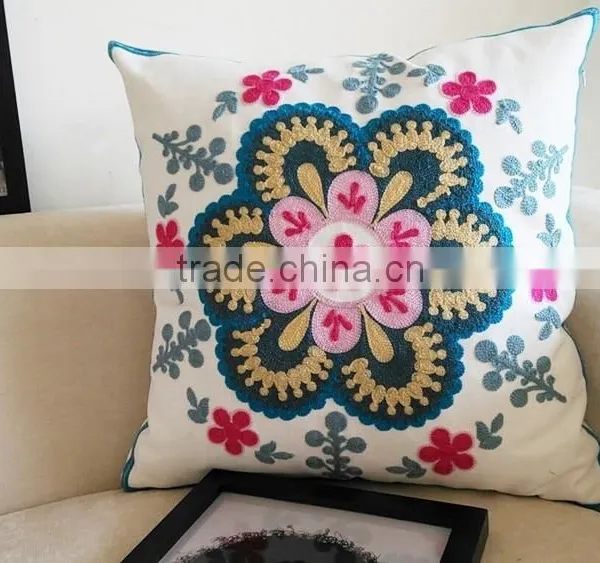 High Quality Household Embroidery Cotton Pillow Case Cover, Living Room Sofa Chair Office Squire Geometric Cushion Cover photo-3