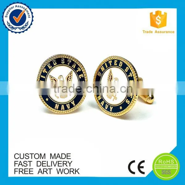 China Wholesale Gold Custom Make Mens Suit Shirt Cufflinks photo-4