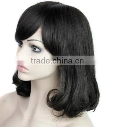 Synthetic Fashion Curly Lace Wigs With Bob Bangs Wigs N397 photo-3