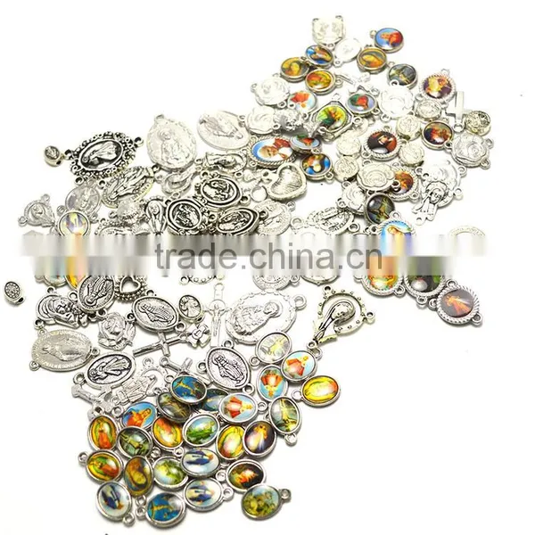 Catholic Rosary Necklace , Jesus Crucifix and Medal Circle ,musilim Rosary Necklace photo-2