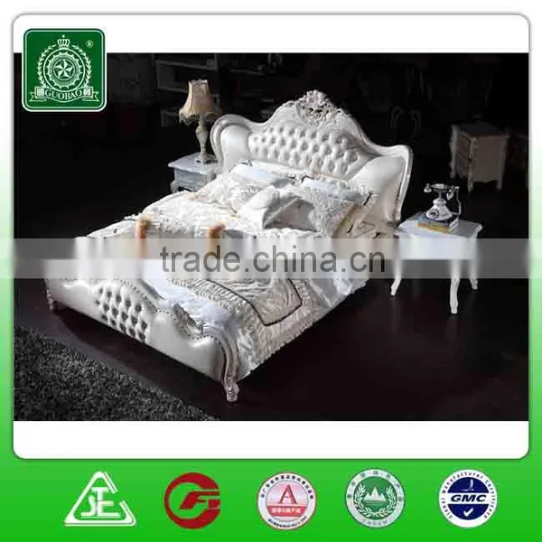 G8803 Wholesale High Quality Solid Wood Leather Bed/luxury Italian Genuine Leather Bed photo-2
