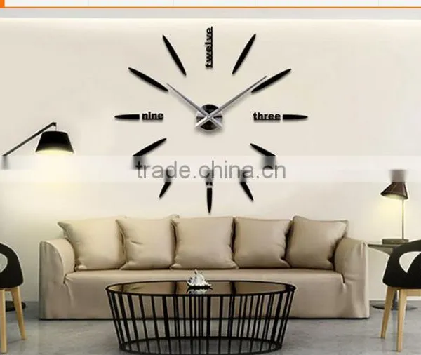 Large DIY Metal Acrylic Mirror Oversize Ajanta Wall Clock Models photo-3