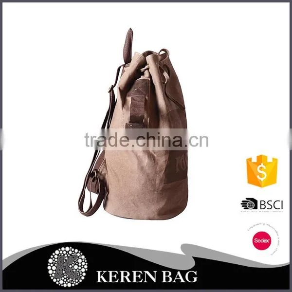 2016 Hot Sale Coffee Abstract Rope Canvas Backpack With Newest Design photo-2