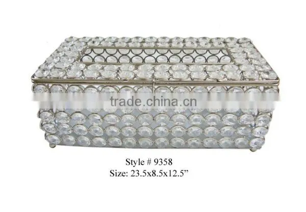 Crystal Tissue Box with Feet & Lock