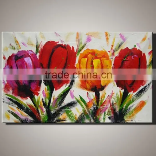 Handmade Custom Abstract Daisies Flower on Vase Oil Painting for Glass photo-3
