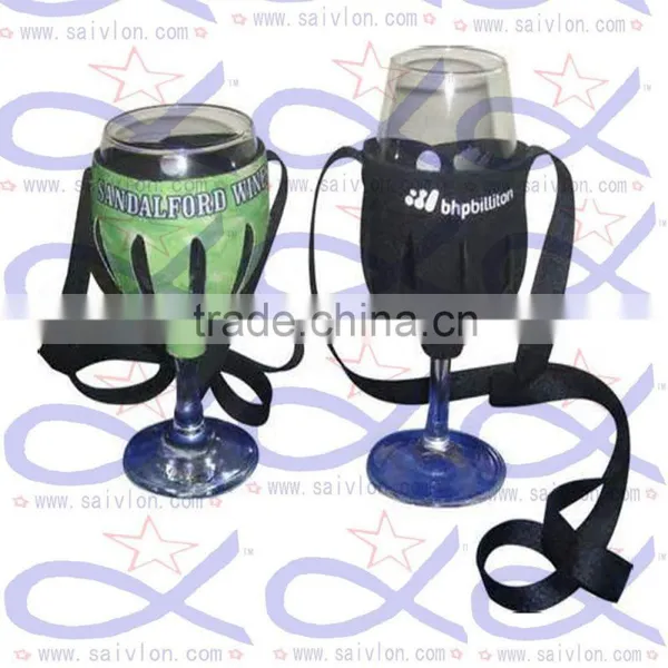 Customized neoprene waterproof insulated wine glass holder