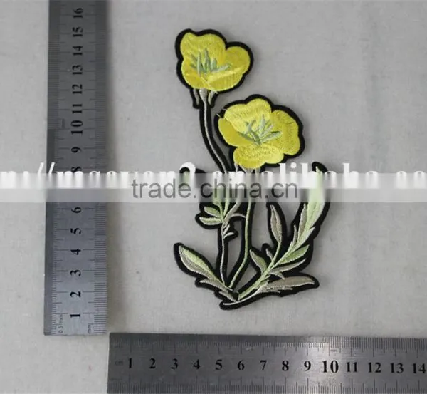 Beautiful Yellow Flower Patches Customized Embroidery Patch Products for Sale photo-6