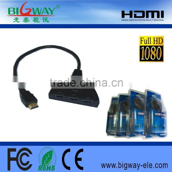 3 Port 1080P Switch Splitter Cable Hub For HDTV PS3 XBOX Selector HDMI Switcher photo-6