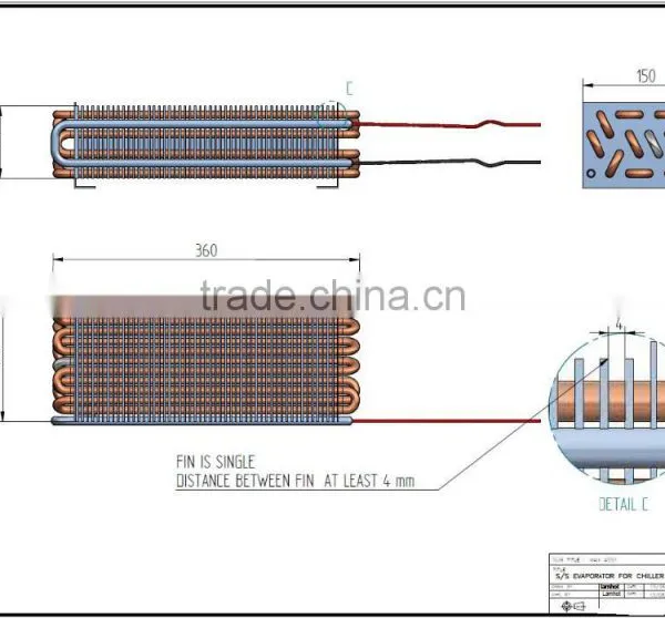 360*150*100MM Evaporator for Chiller photo-6