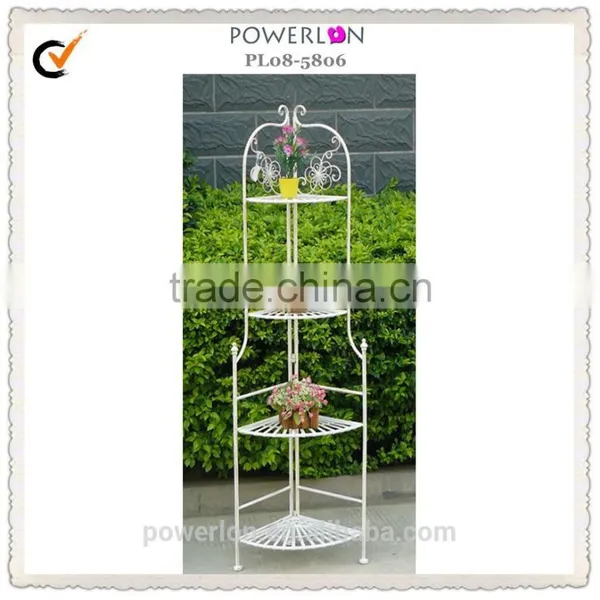POWERLON Vintage Metal 4-tiers Shelf Outdoor Plant Stand and Indoor Storage Shelf photo-3