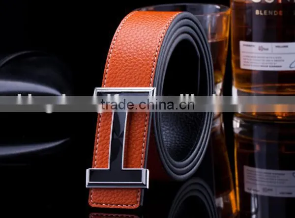 High Quality Leather Belt Genuine Smooth Buckle Leather Belt photo-3