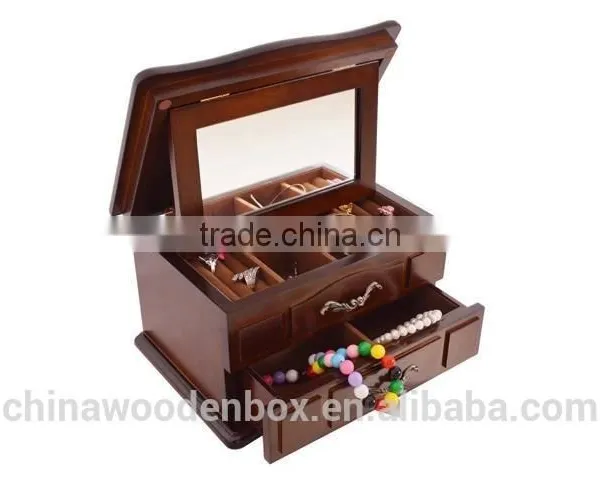 2016 Hot Sell Custom Wooden Jewelry Box Brown Jewelry Case for Women Love photo-4