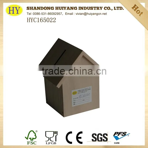 Christmas Gift Unfinished Cheap Wooden Money Box photo-6