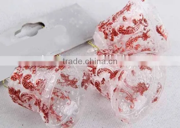 3PC Christmas Decoration Bell Shape Transparent Plastic Christmas Pendant photo-2