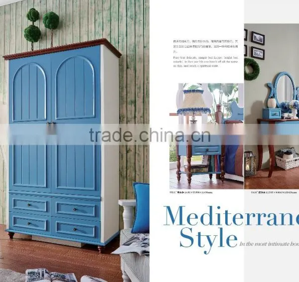 MJ9903 in Stock Neoclassic Popular Skype Blue Matching Bedroom Home Furniture Queen King Size Young People Children Bedroom Set photo-2