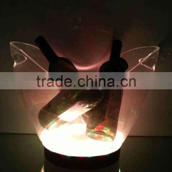 LED RBG Color Changing Large Clear Acrylic Ice Buckets photo-2