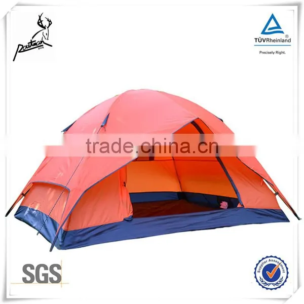 Two Door Fiberglass Poles Polyester Fabric Camping Tent for Family photo-2