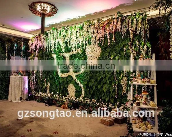 Colorful Artificial Flower Wall Backdrop With Wholesale Silk Flower Hydrangea and Rose for Wedding photo-6