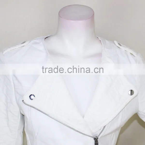 Hot Selling New Cool Design Women Zipper Slim Leather Jacket Wholesale photo-3