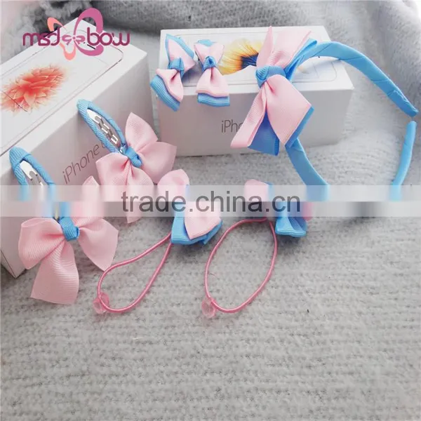 Cheap Baby Girls Headwear Set Grosgrain Ribbon Bow Hair Accessories for Kids photo-4