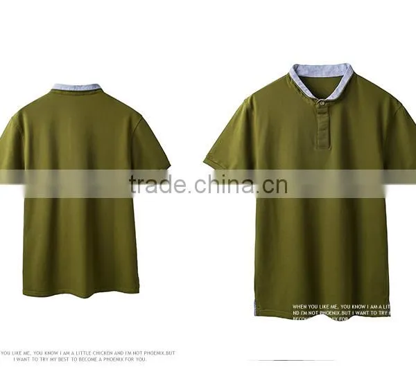 Men's Double-Weave Standed Collar Dri Fit Pique Cotton Polo Shirt photo-3