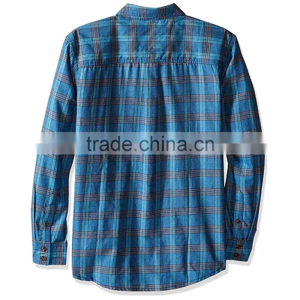 2016 Pure Cotton Casual Shirt Men's Flannel Plaid Shirt photo-4