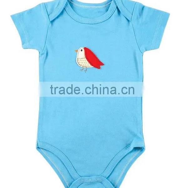 Unisex Applique Bee Summer Wear Short Sleeve Wholesale Pattern Custom Made Infant Cotton Baby Romper photo-3