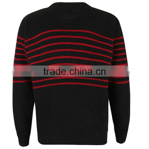2015 Hot Selling Pullovers Mens Red Black Striped Sweater photo-2